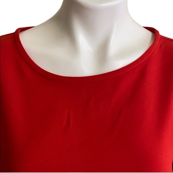 J.CREW NWT Red/Orange tiered bell-sleeves top in drapey crepe 10T - Picture 6 of 10